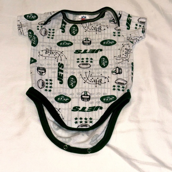 NFL New York Jets 2 Pc Creeper One Piece Bodysuits Infant Baby Size 0-3 - Picture 3 of 4